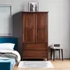 Wood Furniture Shaker 2-Door Wardrobe, Solid Wood with Cherry Finish 5