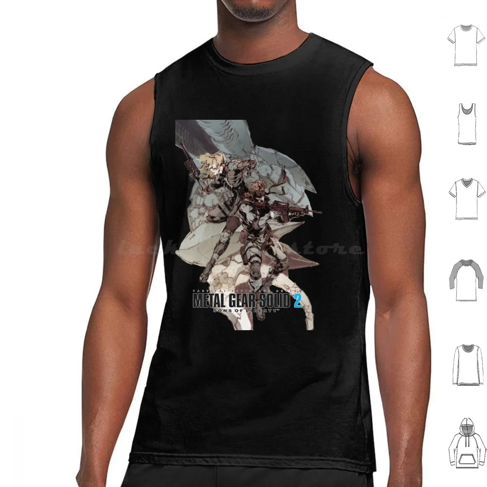 Metal Gear Solid 2 Raiden E Snake Tank Tops Stampa Cotton Mgs2 Mgs Metal Gear Solid Metal Gear Solid 2 Metal Gear