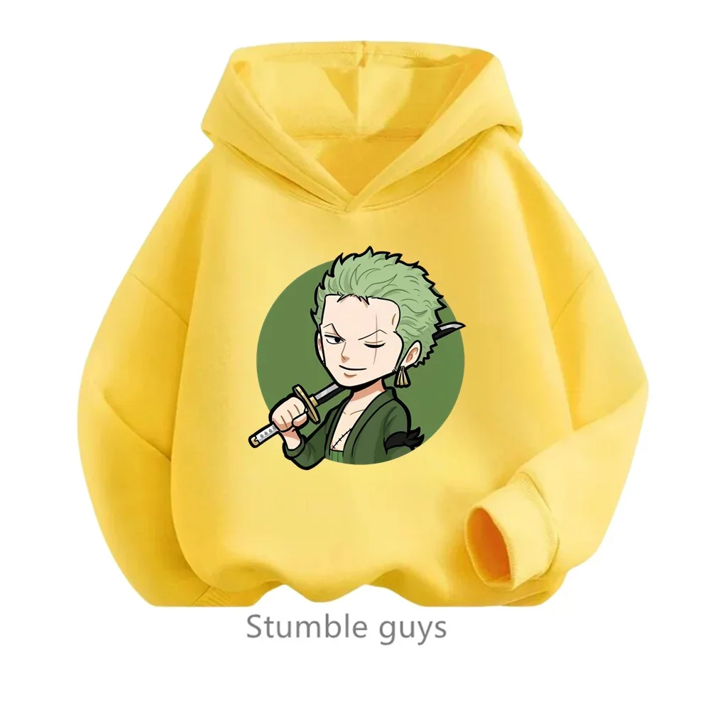 thumbnail image 1 of Sudadera con capucha de Anime One Pieces, ropa para niños, ropa para primavera y otoño para niñas, sudadera con dibujos animados de Luffy Zoro, traje para adolescentes, camisetas con capucha de Sonic, 1 of 4