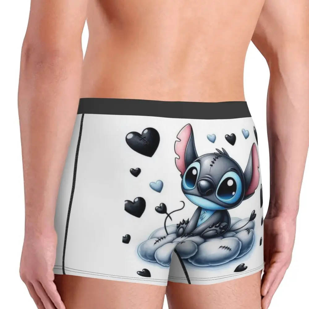 Custom Stitch Lion Cute Boxers Shorts Men's Disney Movie Briefs Underwear Fashion Underpants