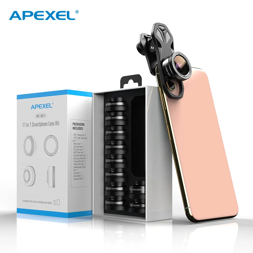 APEXELHDMultiFunction10in111in1PhonesCameraLensKitsMacroWide