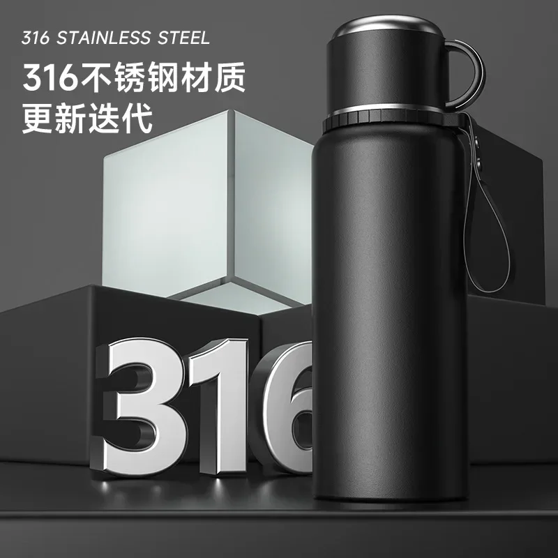 thumbnail image 5 of Taza de café de acero inoxidable 316 de doble capa de 380/510 ml, taza de aislamiento para automóvil con termo de vacío portátil con cuerda, vaso para beber de viaje, 5 of 6