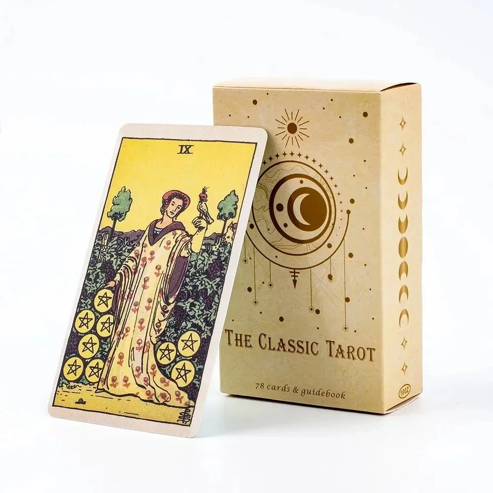 GINCEVHY 78-Card Tarot Learning Deck - Clear Text & Meanings For Beginners, Classic Design