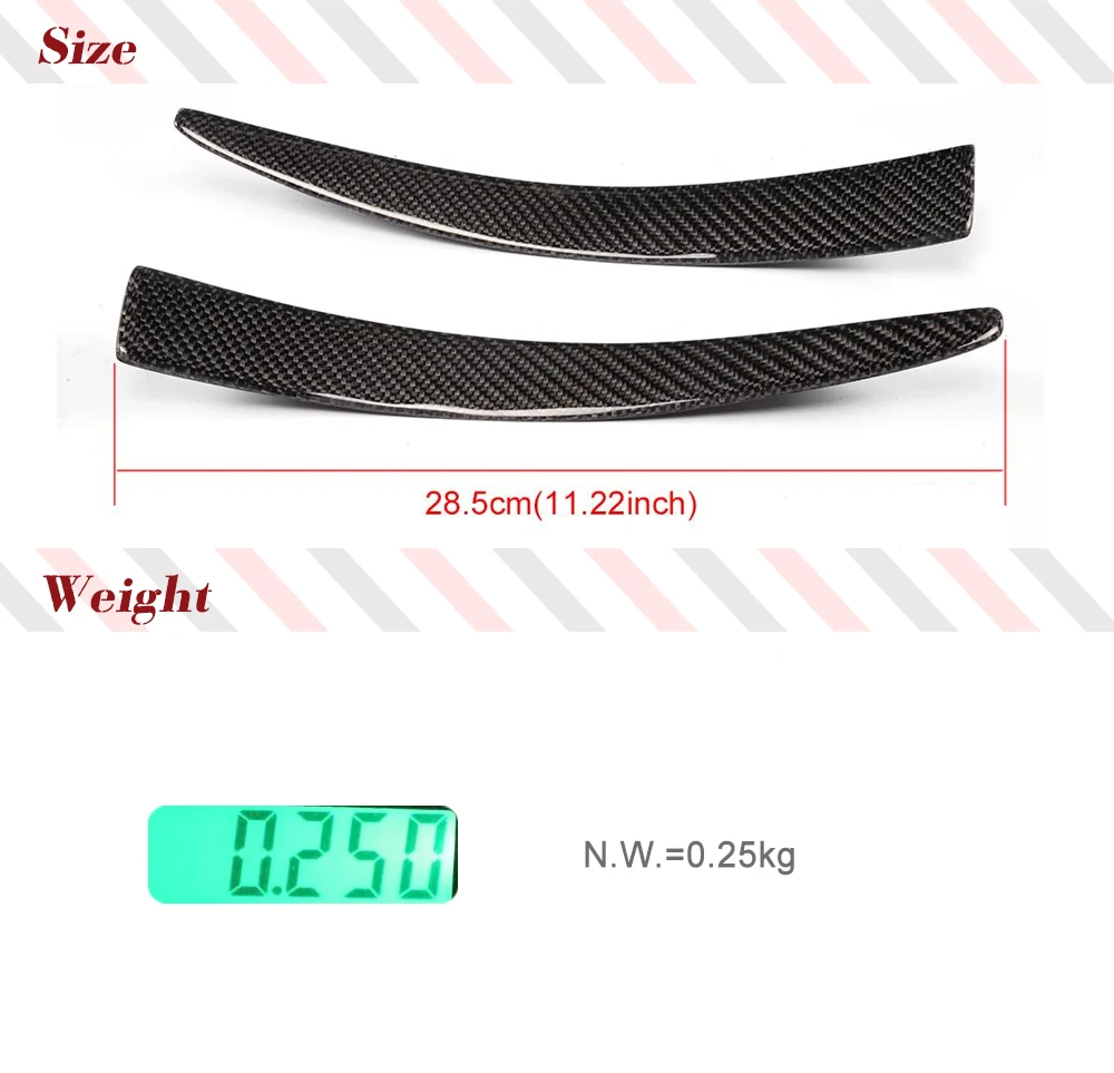 BMW F80 M3 F82 F83 M4 2014 - 2018 탄소 섬유 앞 범퍼 몰딩 트림 장식 탄소 섬유/FRP 2 개/대 Canards