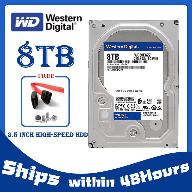 WD Blue 3.5HDD 8TB WD80EAAZ WD80EAAZ Hard Drive Western Digital