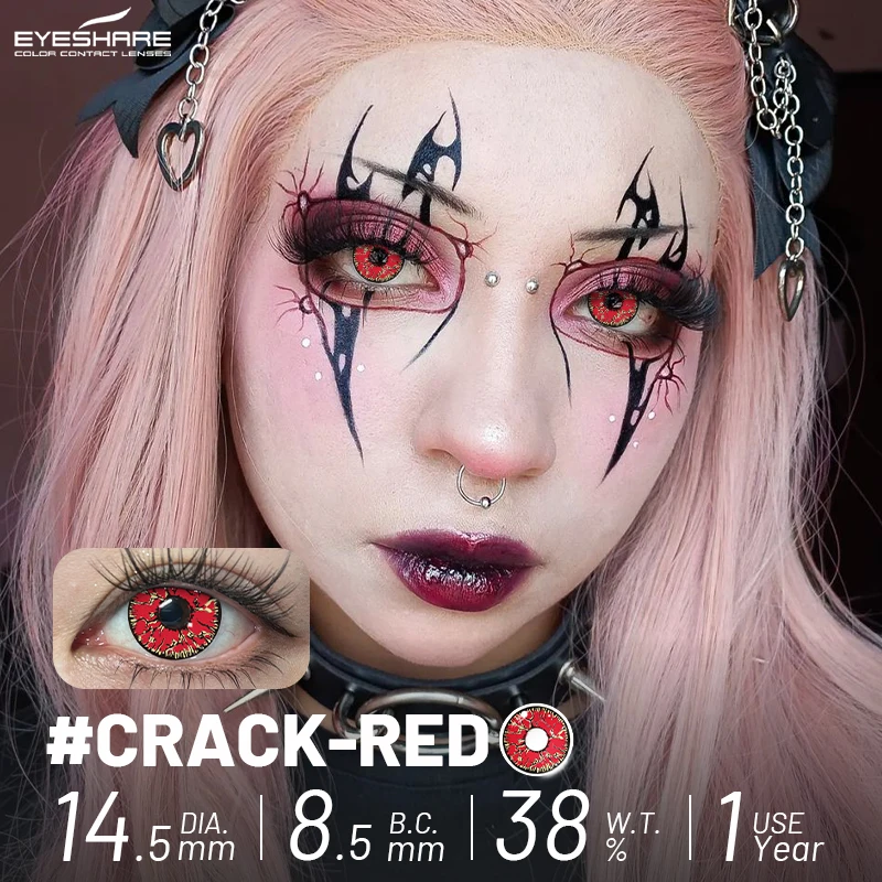 EYESHARE 1 Paar Little Devil Cosplay Farbkontaktlinsen für Augen Anime Zubehör Weiße Halloween-Linse Pupilentes Schwarze Linsen – Detail 22