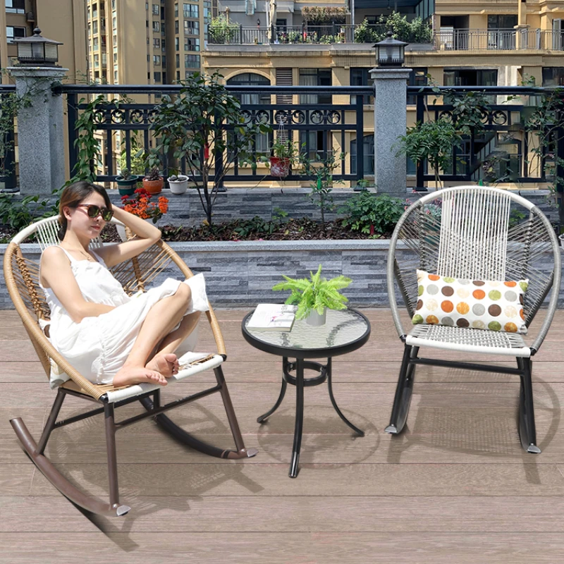 

Rocking chair, lounge chair, adult balcony, home leisure chair, simple woven rattan, outdoor courtyard, lazy person rocking