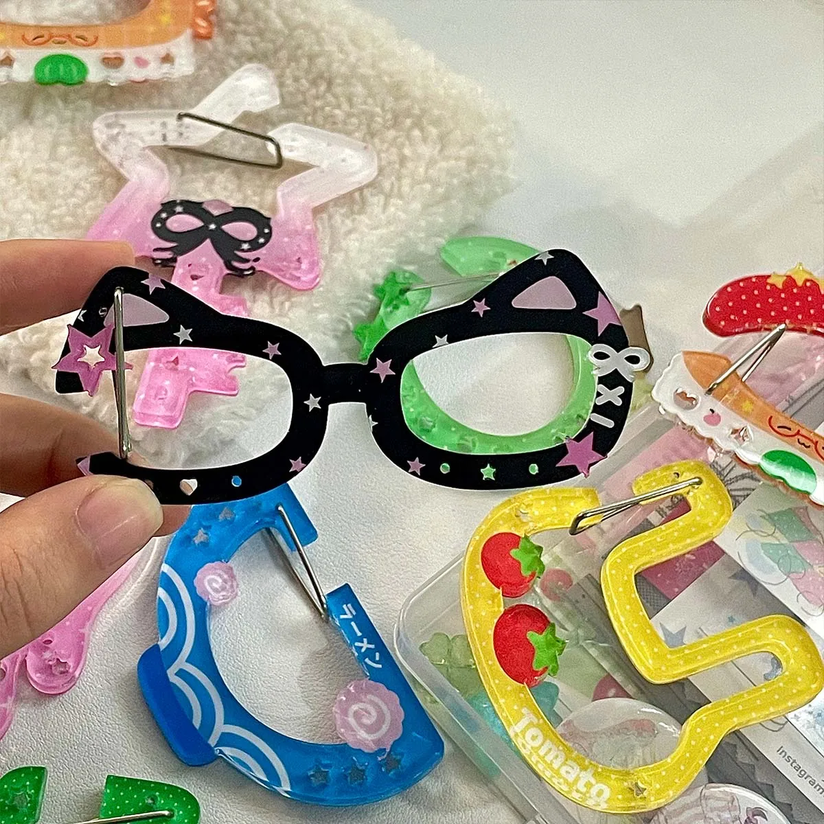 Scrapbooking Deco Brads Acrylic Charm Carabiner Keychain Scrapbook Ita Bag Decor scrapbooking decoration