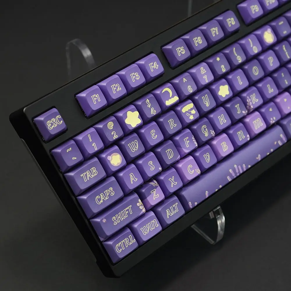 

Lavender Theme 127 Keys XDA PBT Key Cap Quiet Purple Sky Astral Keycap For Mechanical Keyboard MX Switch Custom Gaming Keycaps