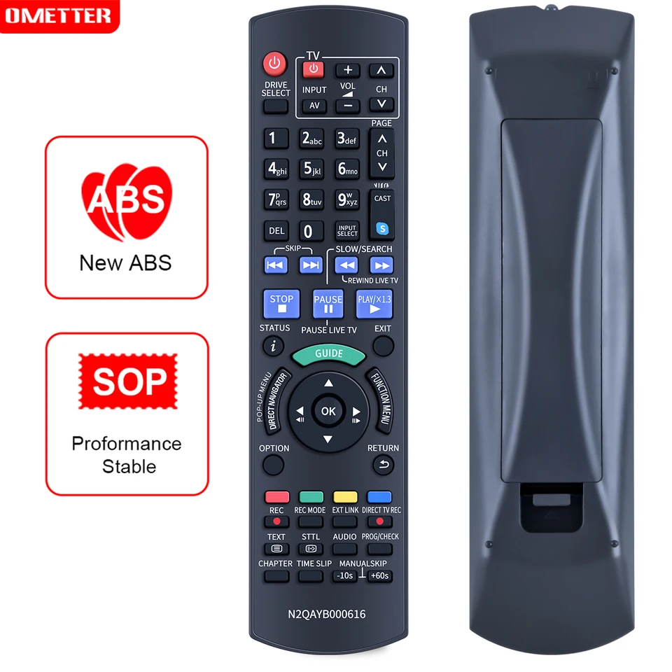 VINABTY N2QAYB001046 Ersatz-Fernbedienung Für Panasonic DMR-PWT550 DMR-BWT750 DMR-BWT750GL DMR-BWT735 DMR-BWT720 DMR-BST820 DMR-BST720 DMR-BST721 Blu-ray- Player Ersetzt N2QAYB000758