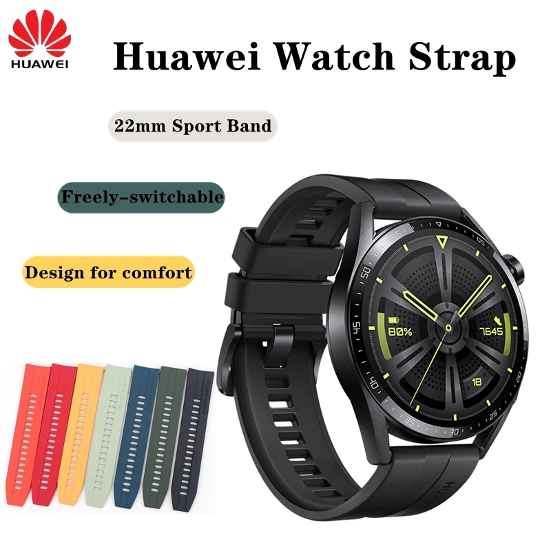Original22mmWatchStrapforHuaweiWatchGT2GT346mmFluoroelastomer