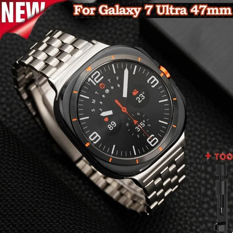Edelstahlarmband für Samsung Galaxy Watch 7 Ultra, schnell wechselbares Metallarmband für Galaxy Ultra 47 mm, Armband ohne Lücken.