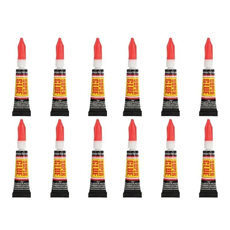 

12pcs Liquid Super Glue Wood Rubber Metal Glass Cyanoacrylate Adhesive Stationery Store Nail Gel 502 Instant Strong Bond Leather
