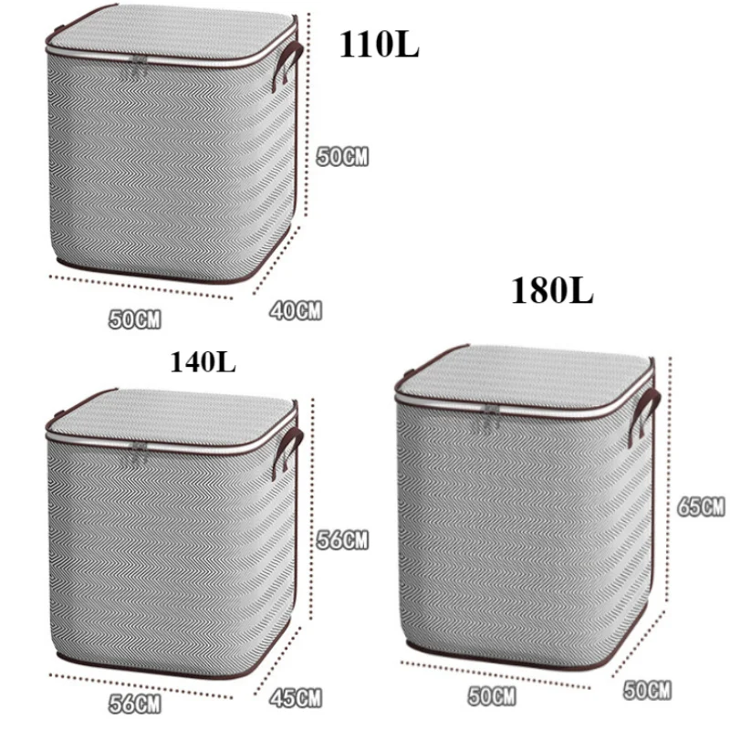 Large-capacity Clothes Storage Bag Fabric Oblique Striped Storage Box Household Large-capacity Clothes Quilt Storage Packing Bag 6
