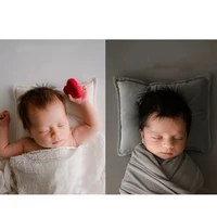 Newborn Photography Props Velvet Pillow Bowknot Hairband Baby Studio Shooting Basket Cushion Mat Photoshoot Accessories Set 5