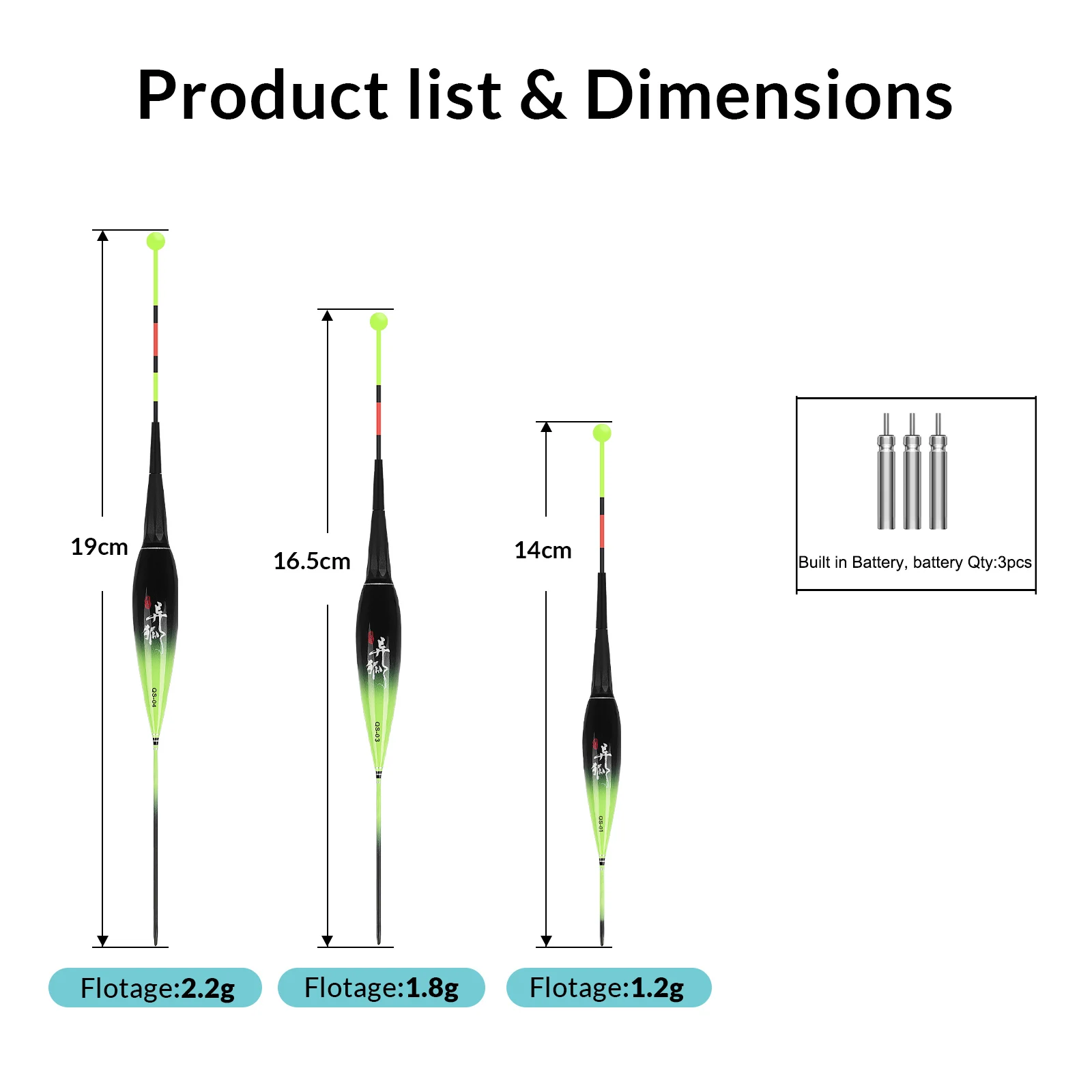 LED Electronic Fishing Floats Night Luminous Gravity Sensor Nano Color Change Bobbers Buoys 3pcs 1.2g 1.8g 2.2g Floatage