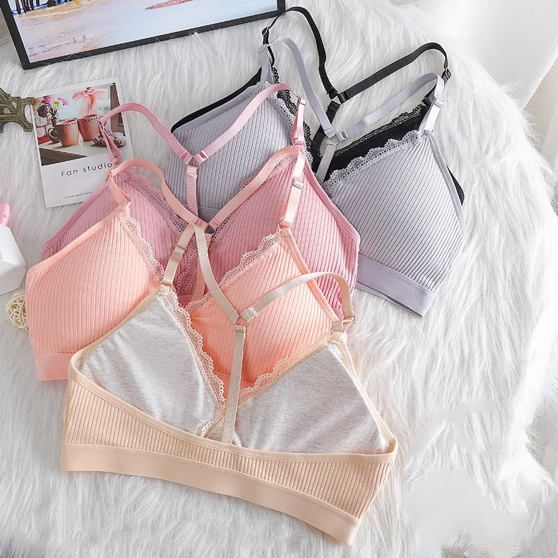 Young Girl Underwear Cotton Beautiful Back Tube Top Four Seasons No Steel  Ring Comfortable Sports Wrap Chest Student Girl Bra