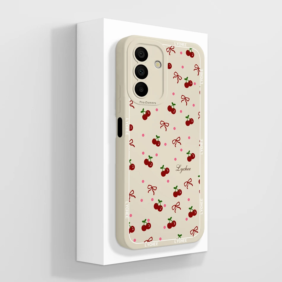 Cute Cherry Soft Liquid Silicone Phone Back Cover - Full Protection Case