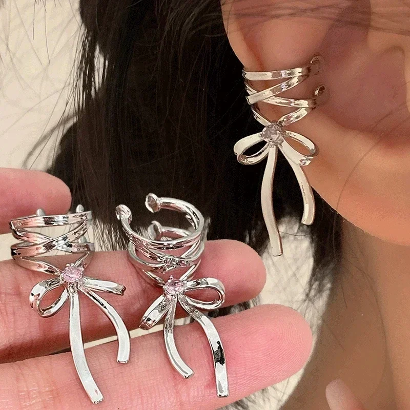 Butterfly Ear Clip Earrings For Women Girls Fashion Bowknot No Piercing Clips Fake Piercing Ballet
