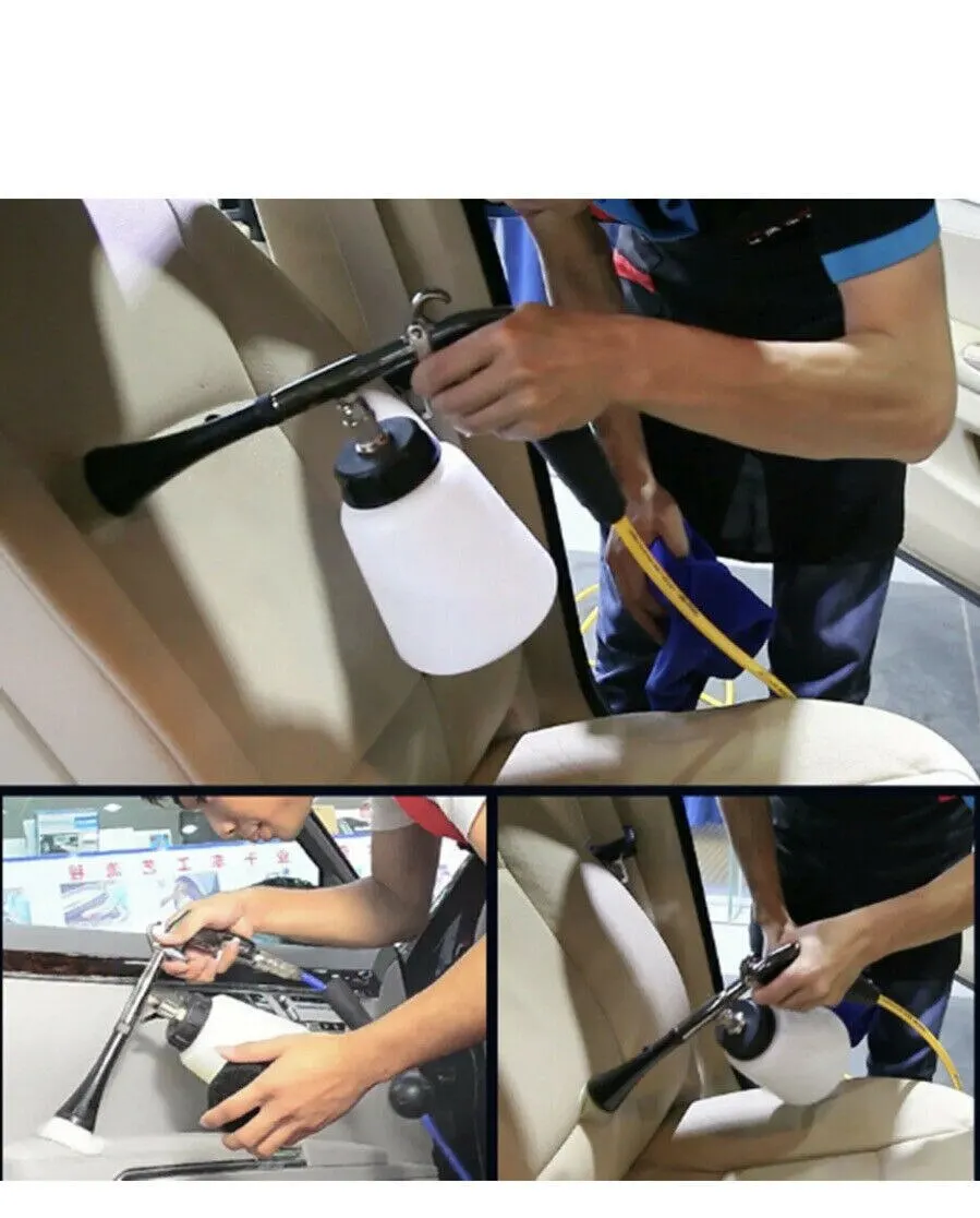 Car Interior Cleaning Gun Portable Dust Blowing Machine Hign Wind Speed Tornado Finger Pull Air Blowing Gun With Brush 3