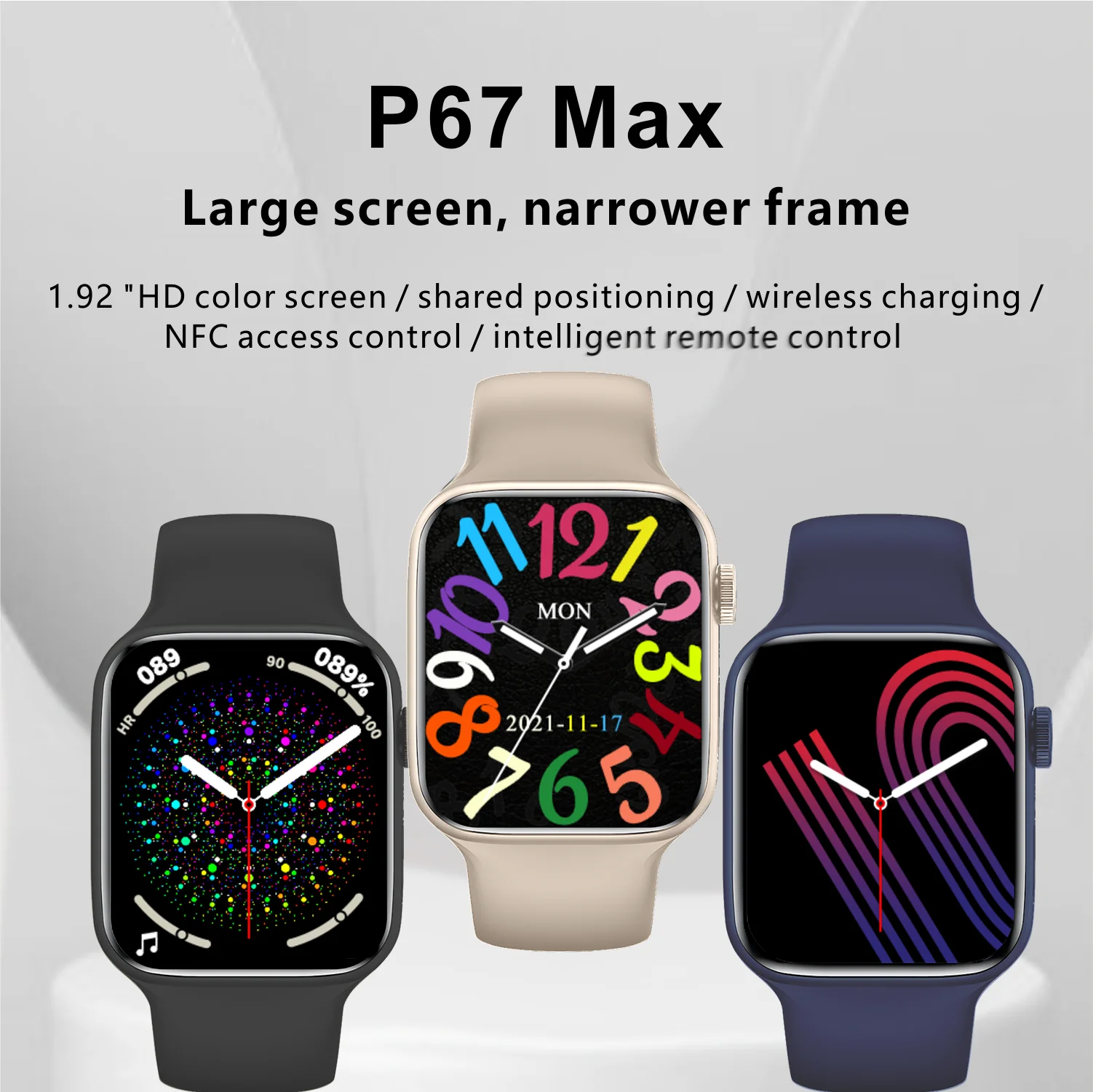 ✨海外でも人気✨ P67 Max Watch7 グレー スマートウォッチ