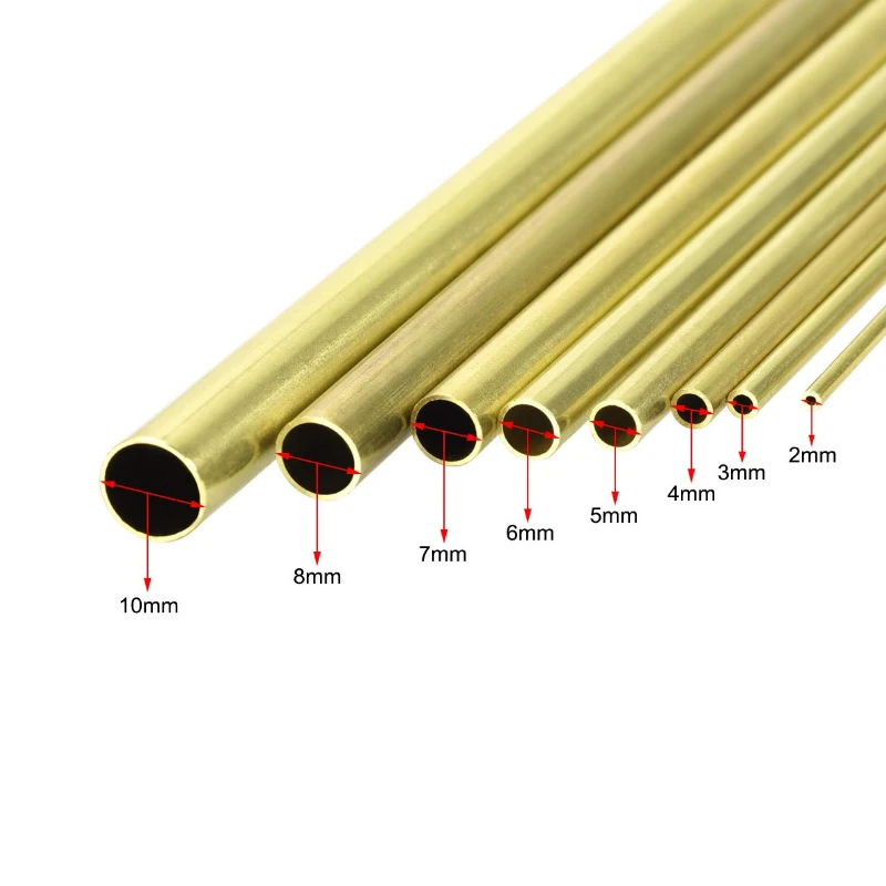 Versatile Brass Tube Set with Multiple Diameter and Length Options