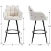 Modern Bar Stools Set of 2 Bar Height Barstools with Back and Arms High Bar Chairs Velvet Upholstered Island Chairs 2