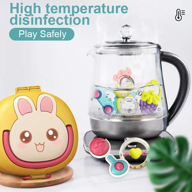 Rabbit Rattle/9pcs 10pcs Monkey Rattle To Coax Newborn Set Made Of ABS Plastic And Silicone Teether 6