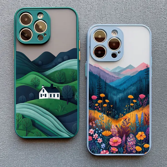 Mountain Forest Village Phone Case For iPhone 13 12 Mini Pro Max 16 15 11 14 Pro Max 7 8 Plus SE2 XR X XS Shockproof Back Covers