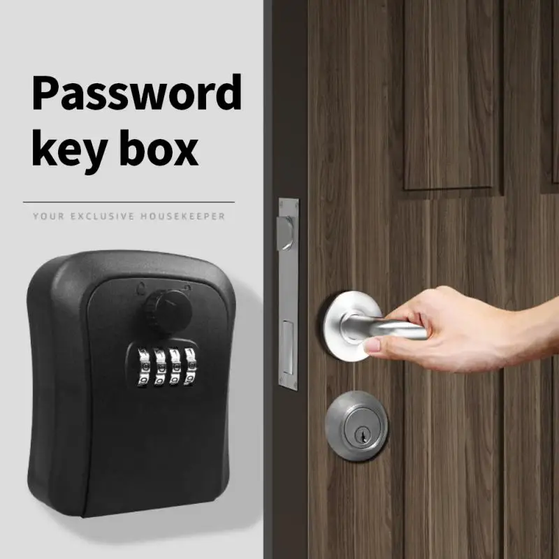 

Wall Mount Key Storage Secret Box Organizer 4 Digit Combination Password Security Code Lock No Key Home Key Safe Box caja fuerte