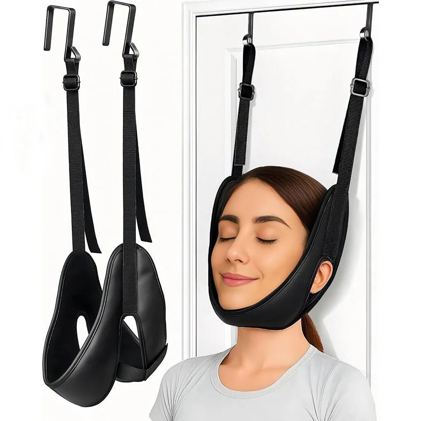 Upgraded Door‑Hanging Cervical Brace, Max 300 lbs Load, Thickened Neck Support & Fix Strap, Breathable Cervical Traction Tool