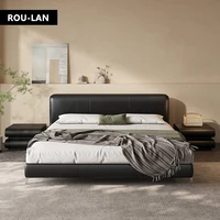 Lit souple minimaliste moderne lit en cuir chambre principale lit souple lit de mariage lit Double créatif 3