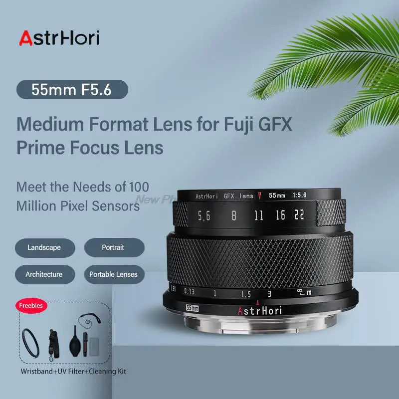 Obiettivo Per Fotocamera Astrhori 55Mm F5.6 Obiettivo Principale Manuale Di Medio Formato 100 Milioni Di Pixel Per Fujifilm Gfx Mount Gfx 50Sii,Gfx100