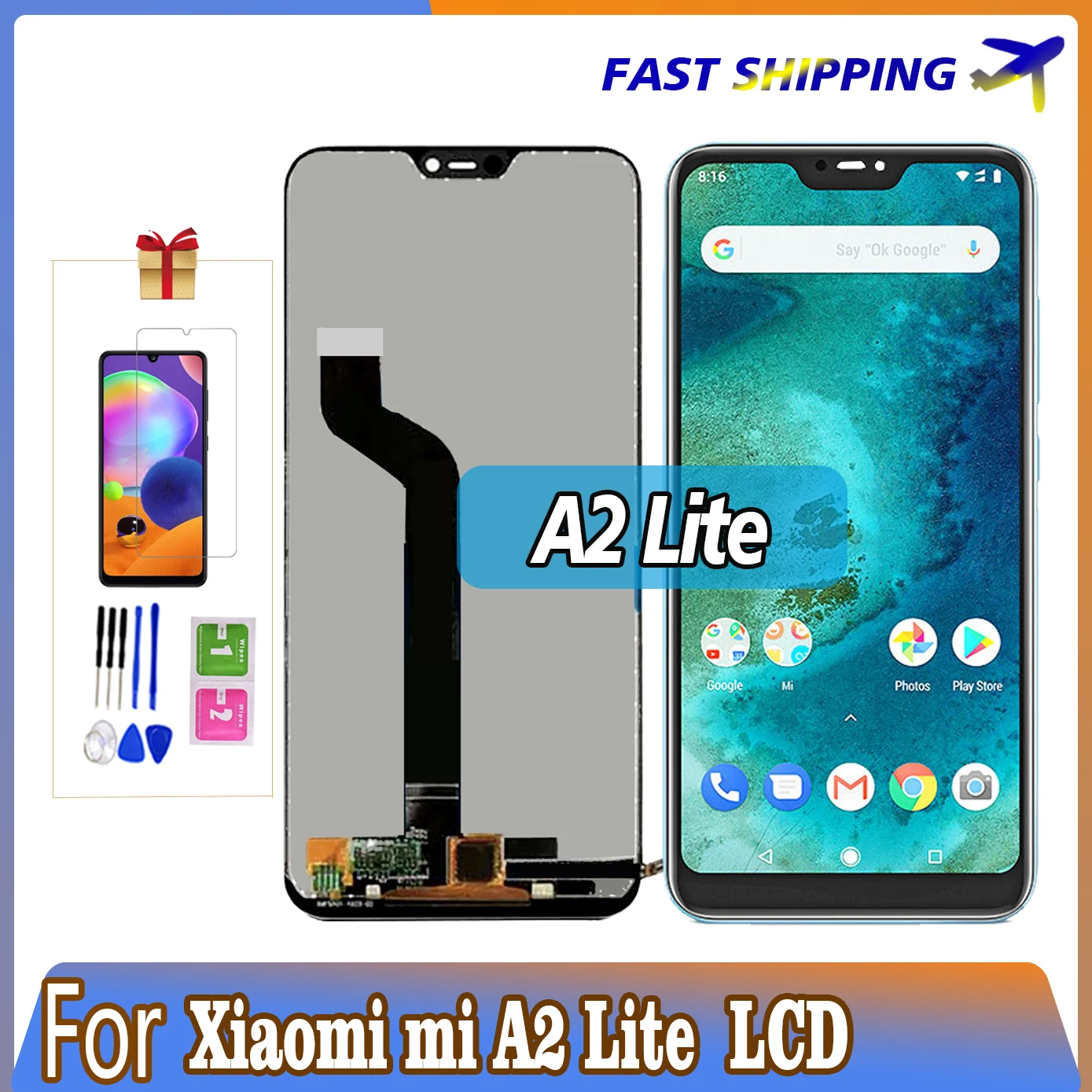 

5,84 "Оригинальный ЖК-дисплей для Xiaomi Mi A2 Lite, сенсорный экран для Xiaomi Redmi 6pro, ЖК-дисплей M1805D1SG, сменная рамка, тест