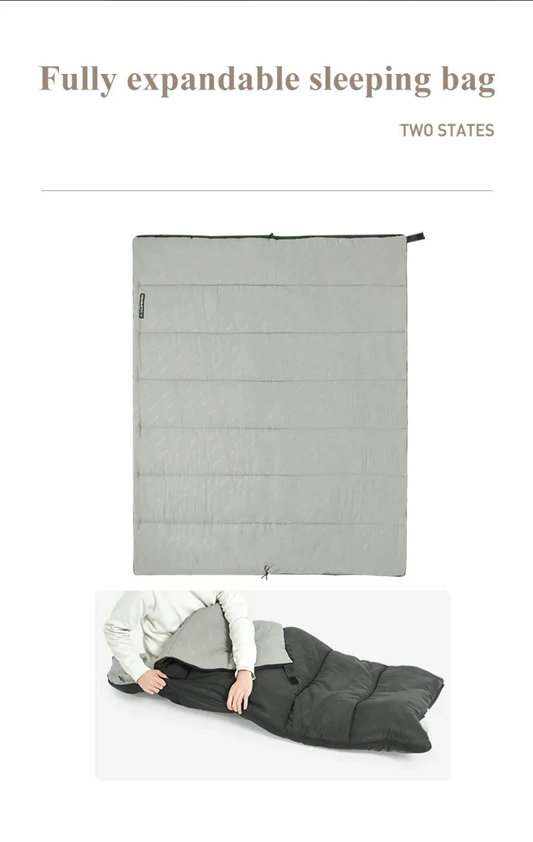 Description Picture 6 of itemNaturehike Camping Sleeping Bag Spliced Waterproof Ultralight Double Quilt Washable Hiking 3 Season Outdoor House Sleeping Bag