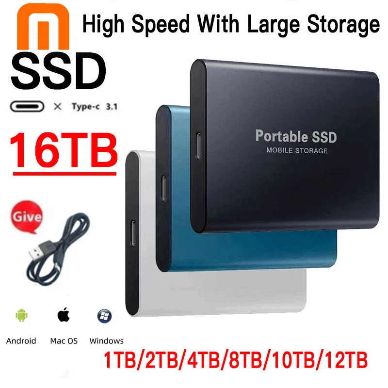 Portable SSD 1TB External Solid State Hard Drive High speed Mini Hard
