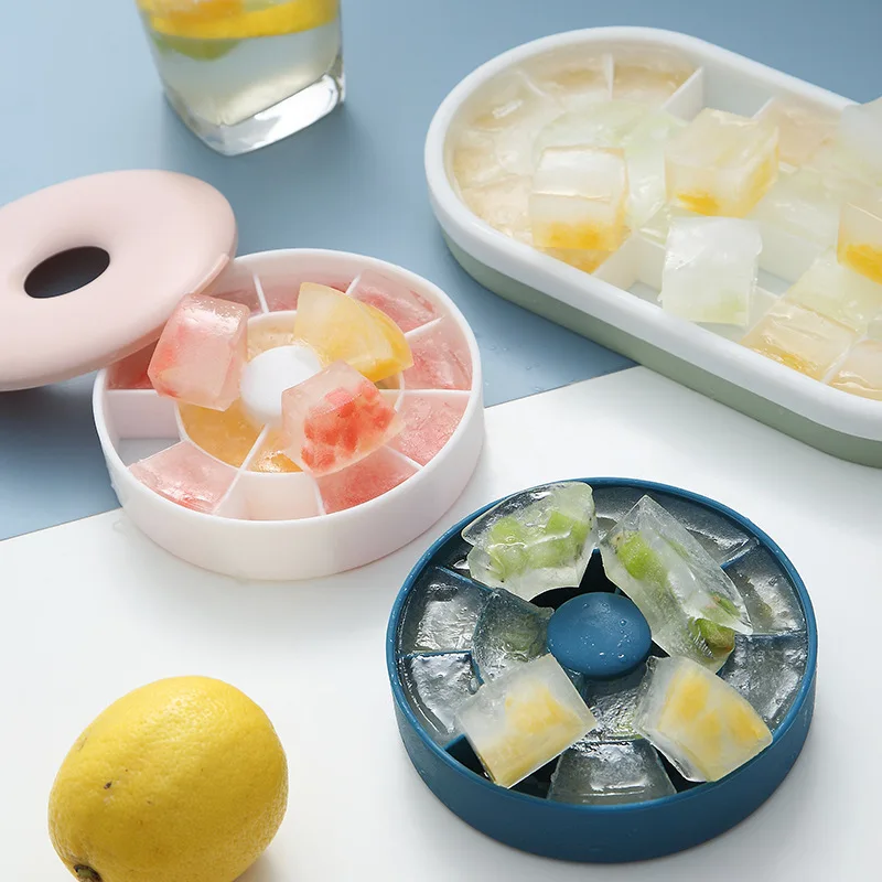 

Ice Tray Mold Silicone Square Reusable Ice Cube Mold Non-toxic Durable Storage Box Fruit Ice Home Homemade Frozen Ice Cubes