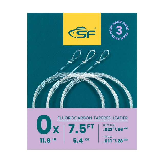SF 6PCS Nylon Tapered Leader/3PCS Fluorocarbon Tapered Leader Fly Fishing  Line with Pre-tied Loop