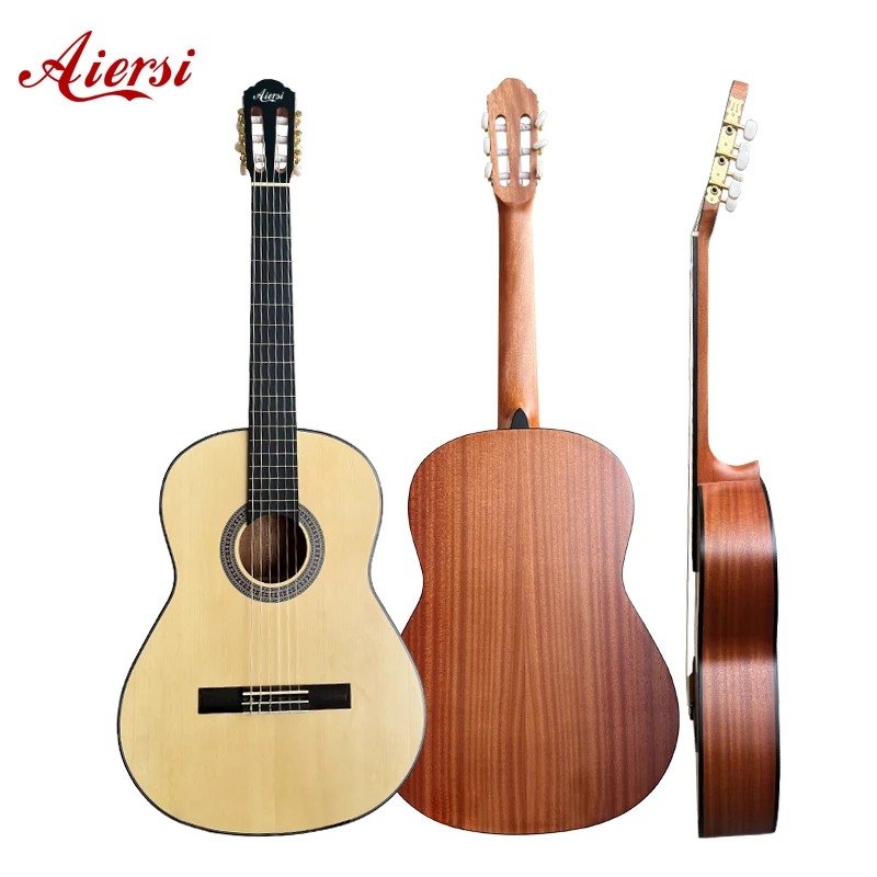 

Классическая гитара для начинающих, матовая отделка, топ из красного дерева