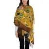 Womens Scarf with Tassel Gustav Klimt The Kiss Large Soft Warm Shawl and Wrap Abstract Freyas Art Daily Wear Pashmina Scarves 1