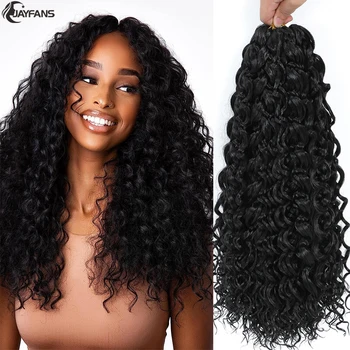 Jayfans 14’18’GoGo Curl Crochet Hair Water Wave Deep Wave Twist Hair Braids Curly Crochet Synthetic GoGo Hair Extensions Cheveux 1