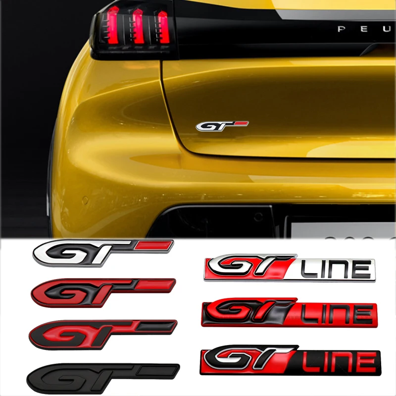Adesivi Per Auto 3D Gt Gt Line Emblem Decor Badge Decal Per Peugeot Gt Rcz 307 207 407 607 4008 206 107 308 406 408 208 301 3008