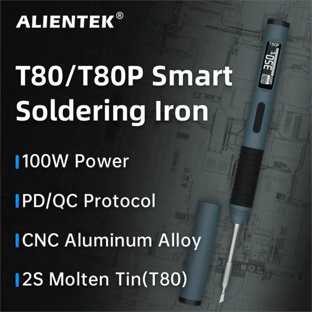 T80 Smart Soldering Iron 100W Adjustable Temperature Portable Precision welding tool Compatible C210 C245 SH02 Series Tips 2