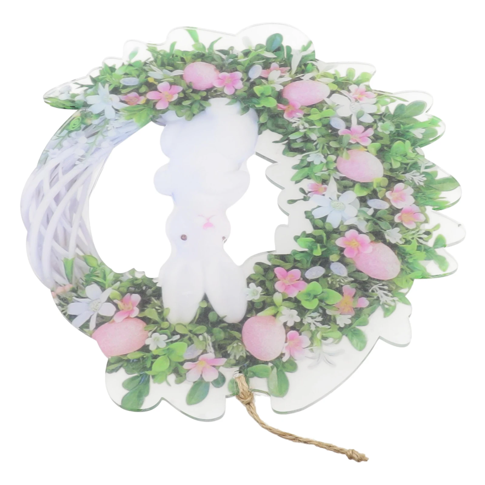 

Bunny Garland Easter Wreath Festivals Fireplaces 32*23*3CM Acrylic Material Hanging Rabbit Tag Pink Rabbit Tag