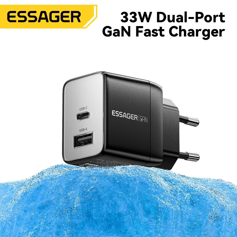 Essager 33W GaN Charger USB Type C Fast Charging Adapter Quick Charge QC3.0 PD USB-C Fast Charger For iPhone Samsung Xiaomi iPad