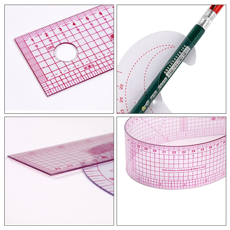 French Curve Cutting Ruler Fashion Transparent Metric Sewing Ruler Set Soft  Patchwork Ruler Making Garment Bending Ruler Tool