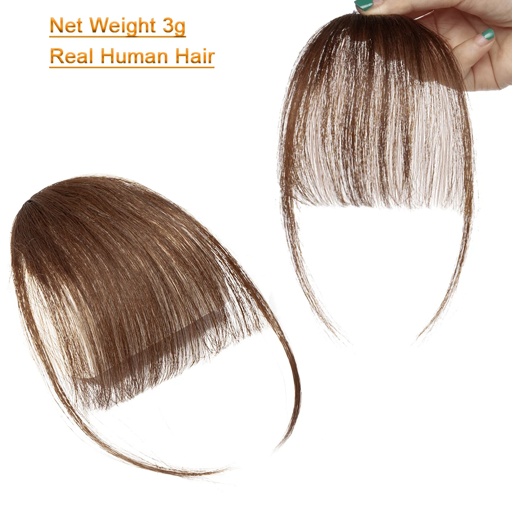 SEGO Clip In Bangs Human Hair Air Bangs Invisible Brazilian Blonde Hair Pieces Non-remy Replacement Extension human hair bangs