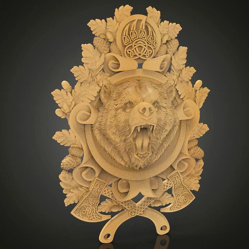 3D рельефная модель Bear_frame в формате STL ЧПУ роутер резьба гравировка Artcam aspire |