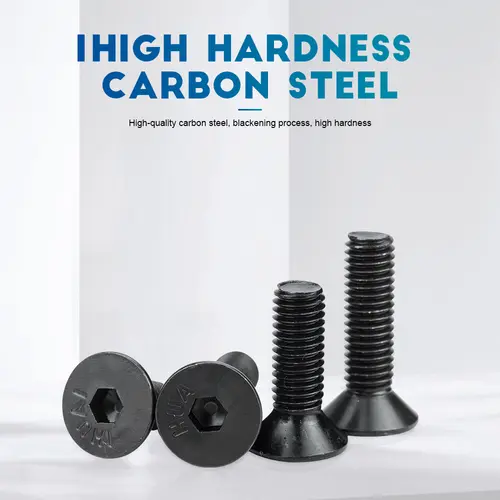 NINDEJIN Hexagon Socket Flat Head Screw Carbon Steel M1.6 M2 M2.5 M3 M4 M5 M6 M8 M10 M12 Allen Bolts Machine Screw - Image 2