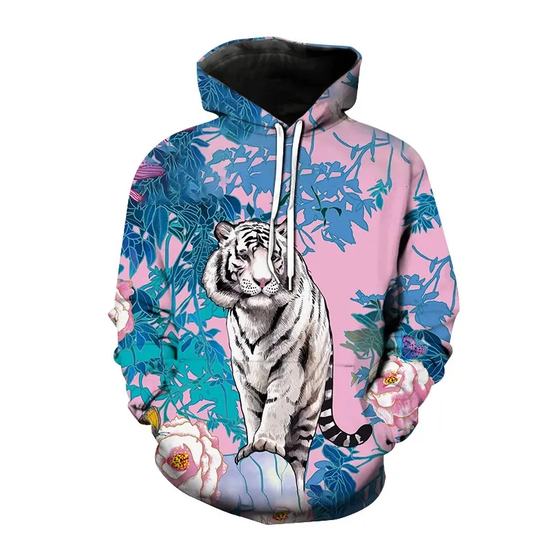 thumbnail image 1 of Sudadera con estampado de tigre para hombre, nueva moda 2023, sudadera holgada con bolsillo y estampado 3D, sudadera de manga larga, ropa para hombre, 1 of 5